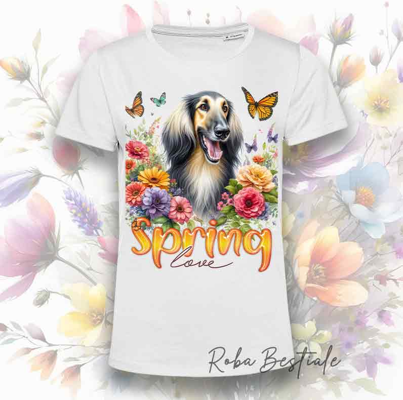 T-Shirt SPRING LOVE - LEVRIERO AFGANO - Sable