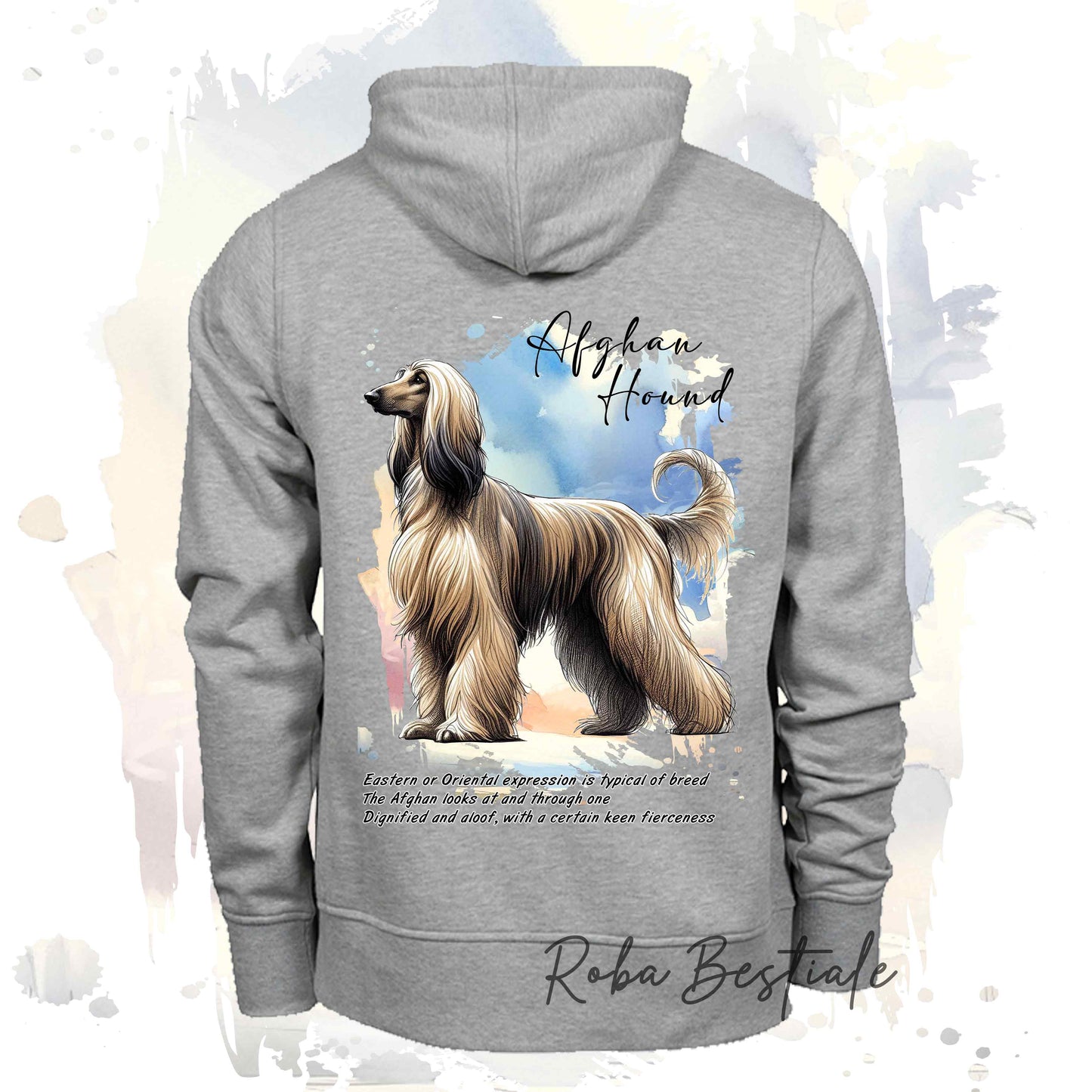 Felpa BEHAVIOR - LEVRIERO AFGANO Zibellino - Standard FCI - Unisex - Grigia - dalla XS alla 3XL