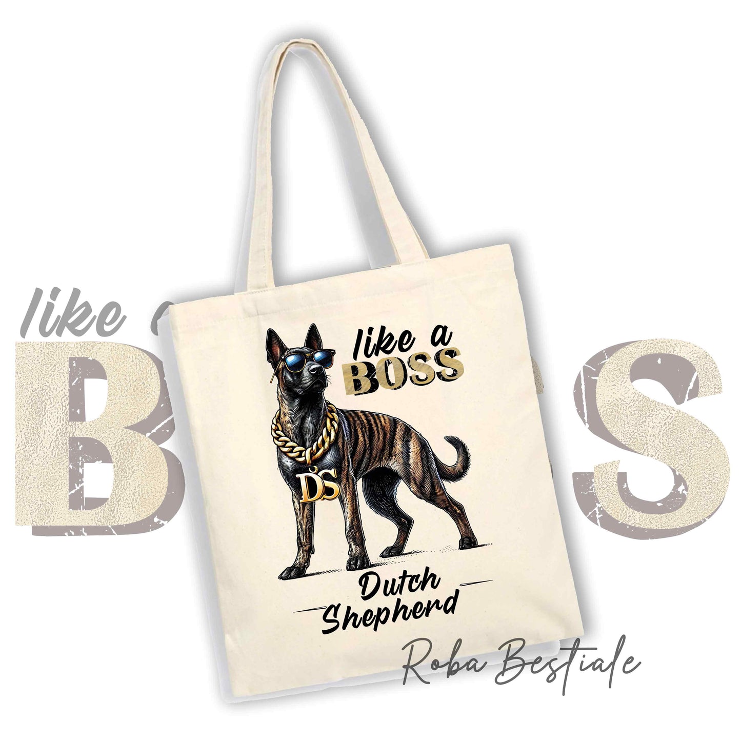 Shopper LIKE A BOSS - PASTORE OLANDESE - 100% Cotone - Manici lunghi - Disponibile in diversi colori