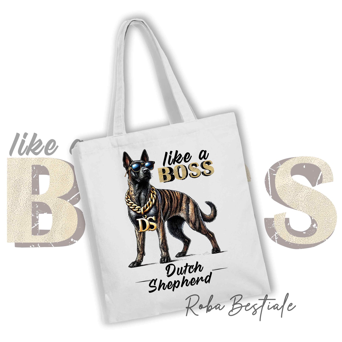 Shopper LIKE A BOSS - PASTORE OLANDESE - 100% Cotone - Manici lunghi - Disponibile in diversi colori