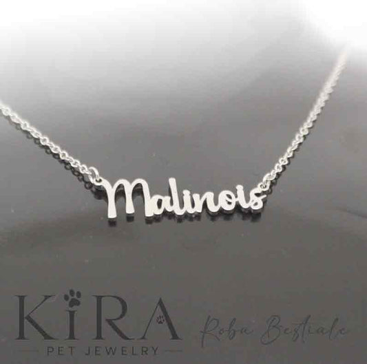 Collana KIRA PET JEWERLY - MALINOIS - In Acciaio Inox con catenella a maglia fine