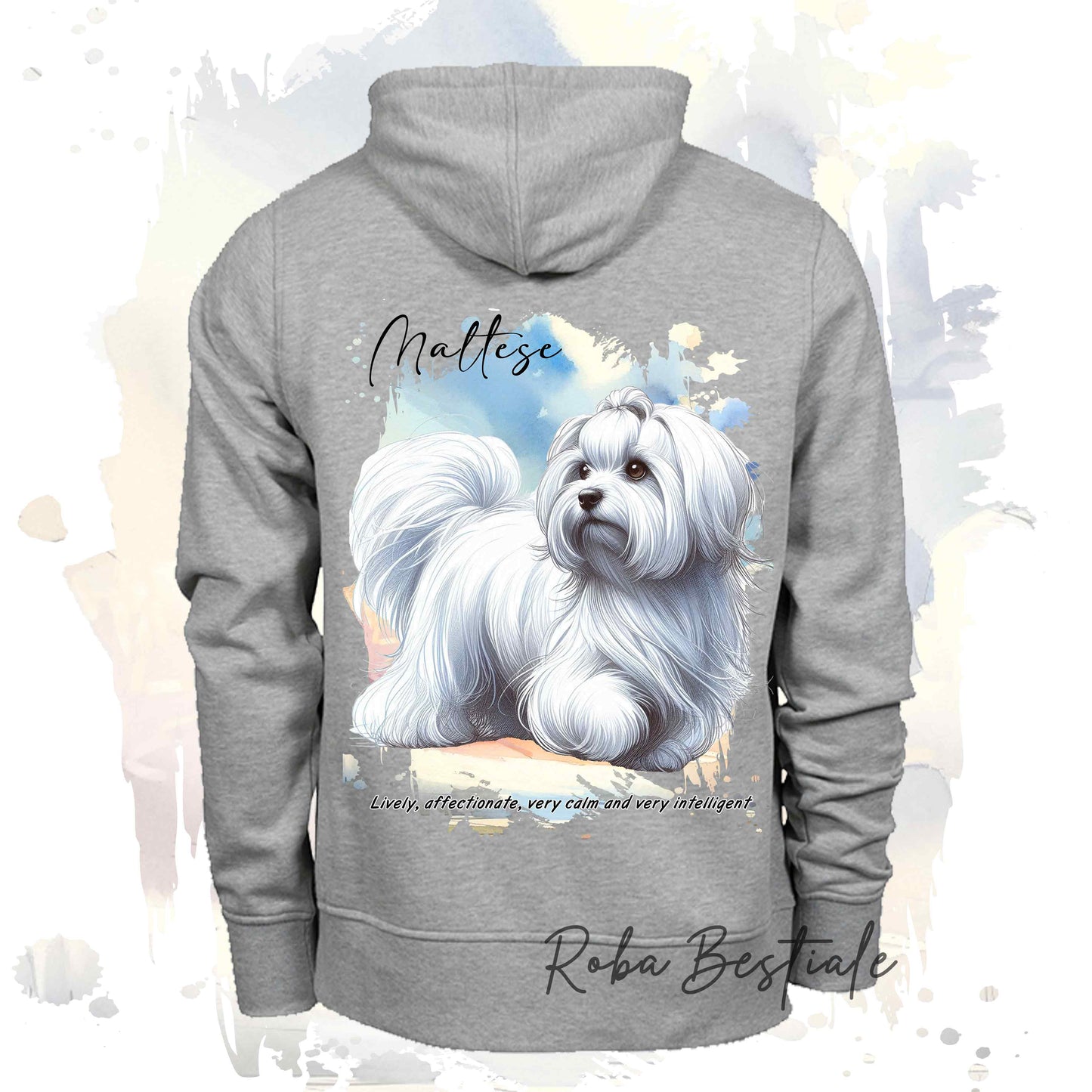 Felpa BEHAVIOR - MALTESE - Standard FCI - Unisex - Grigia - dalla XS alla 3XL