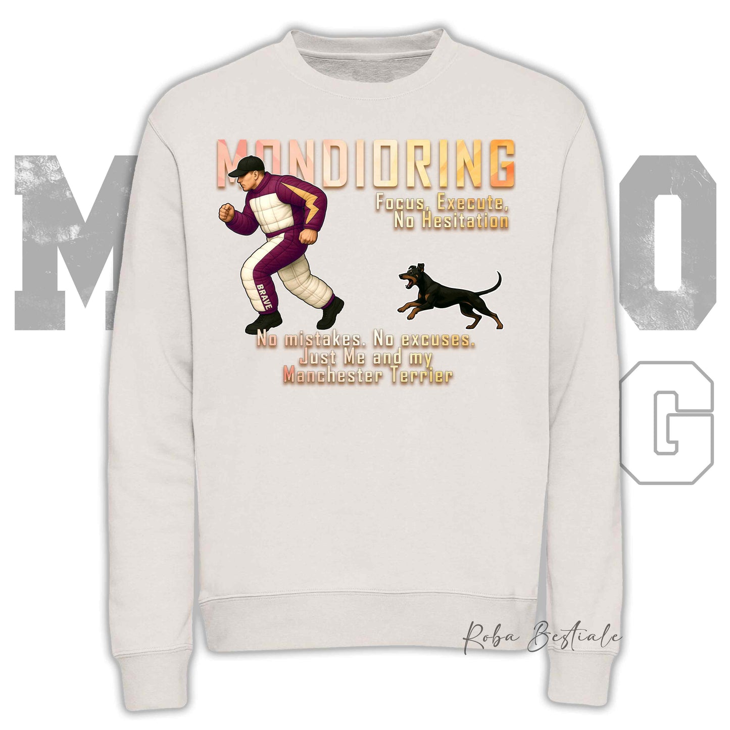 Felpa MONDIORING Chase! - MANCHESTER TERRIER - Girocollo, Unisex, in tanti colori! - dalla XS alla 3XL