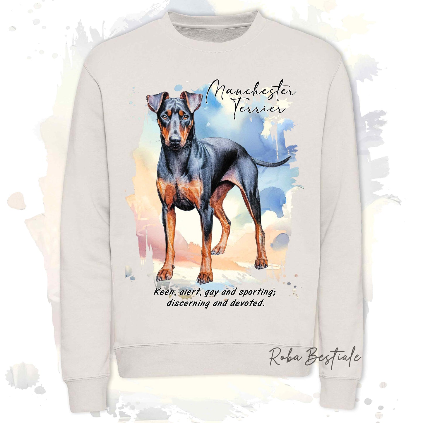 Felpa BEHAVIOR - MANCHESTER TERRIER - Girocollo, Unisex, in tanti colori! - dalla XS alla 3XL