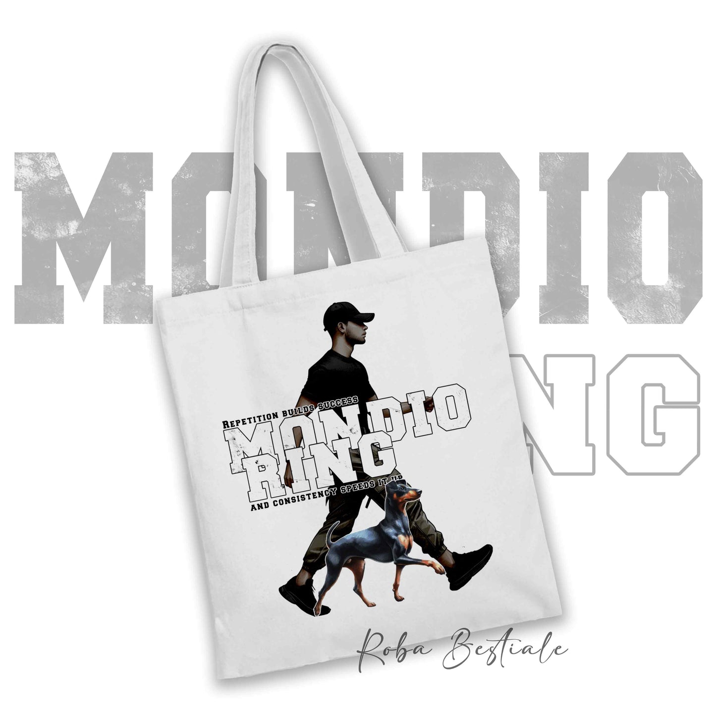 Shopper MONDIORING5 - MANCHESTER TERRIER + UOMO - Diversi colori disponibili, 100% Cotone