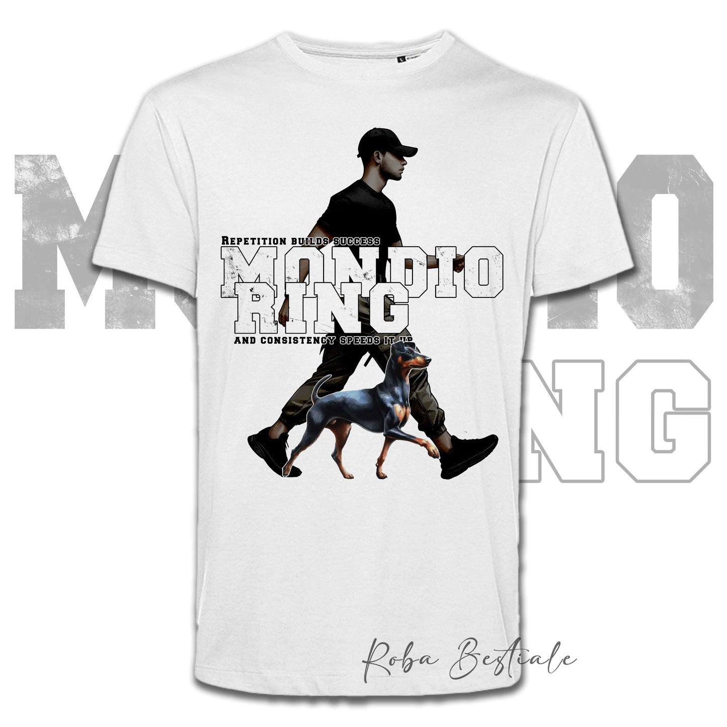 T-Shirt MONDIORING5 - MANCHESTER TERRIER + UOMO - Bianca, Uomo o Donna - dalla XS alla 5XL