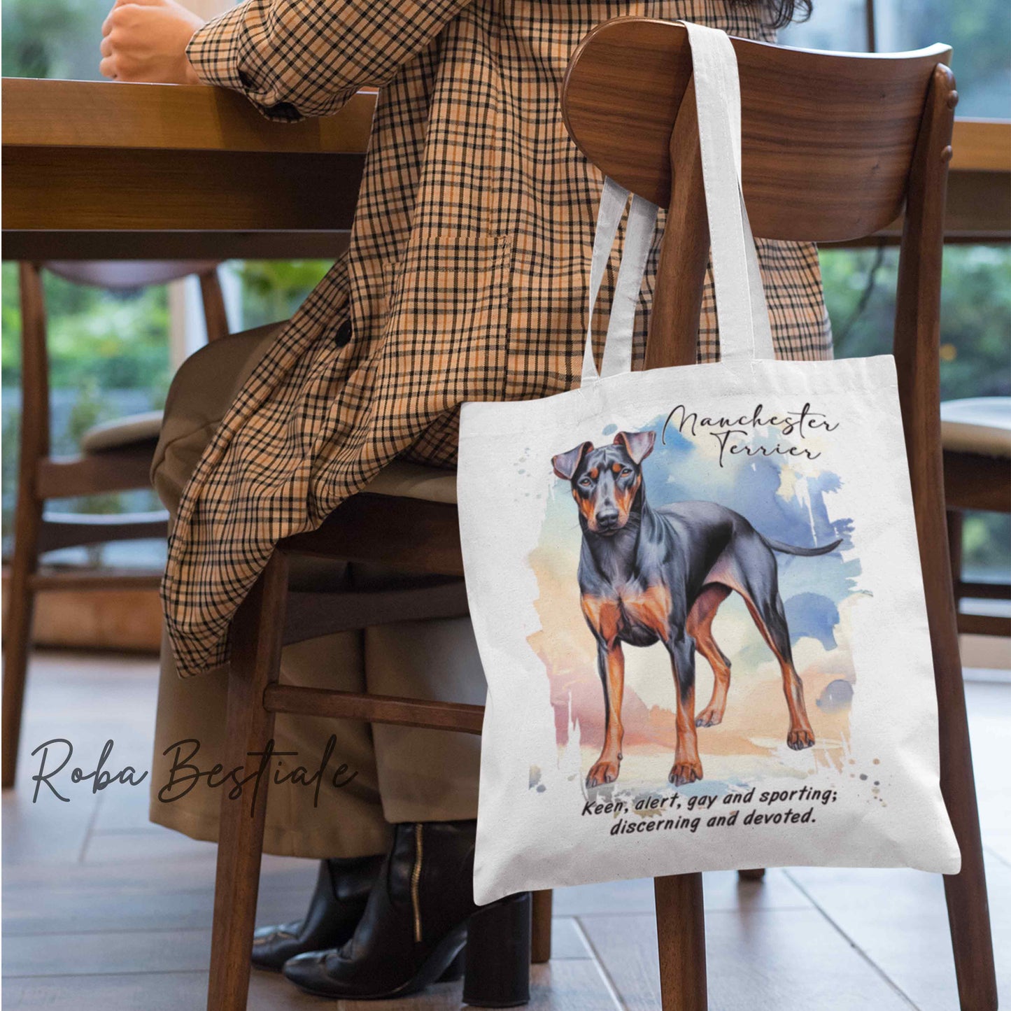Shopper BEHAVIOR - MANCHESTER TERRIER - Diversi colori disponibili, 100% Cotone