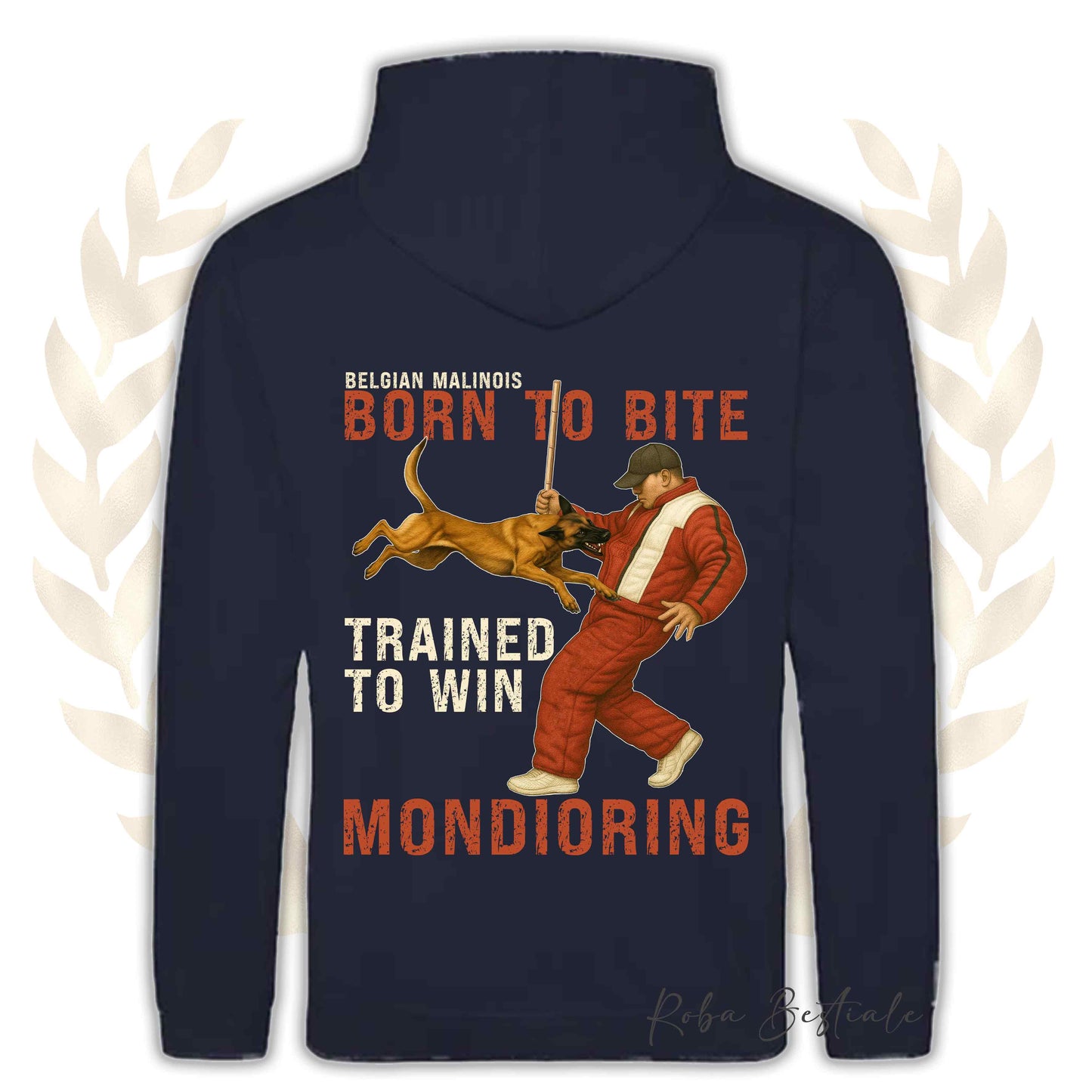 Felpa MONDIO ATTACK - PASTORE BELGA MALINOIS - Cappuccio e Tasconi, Unisex, in tanti colori - dalla XS alla 5XL