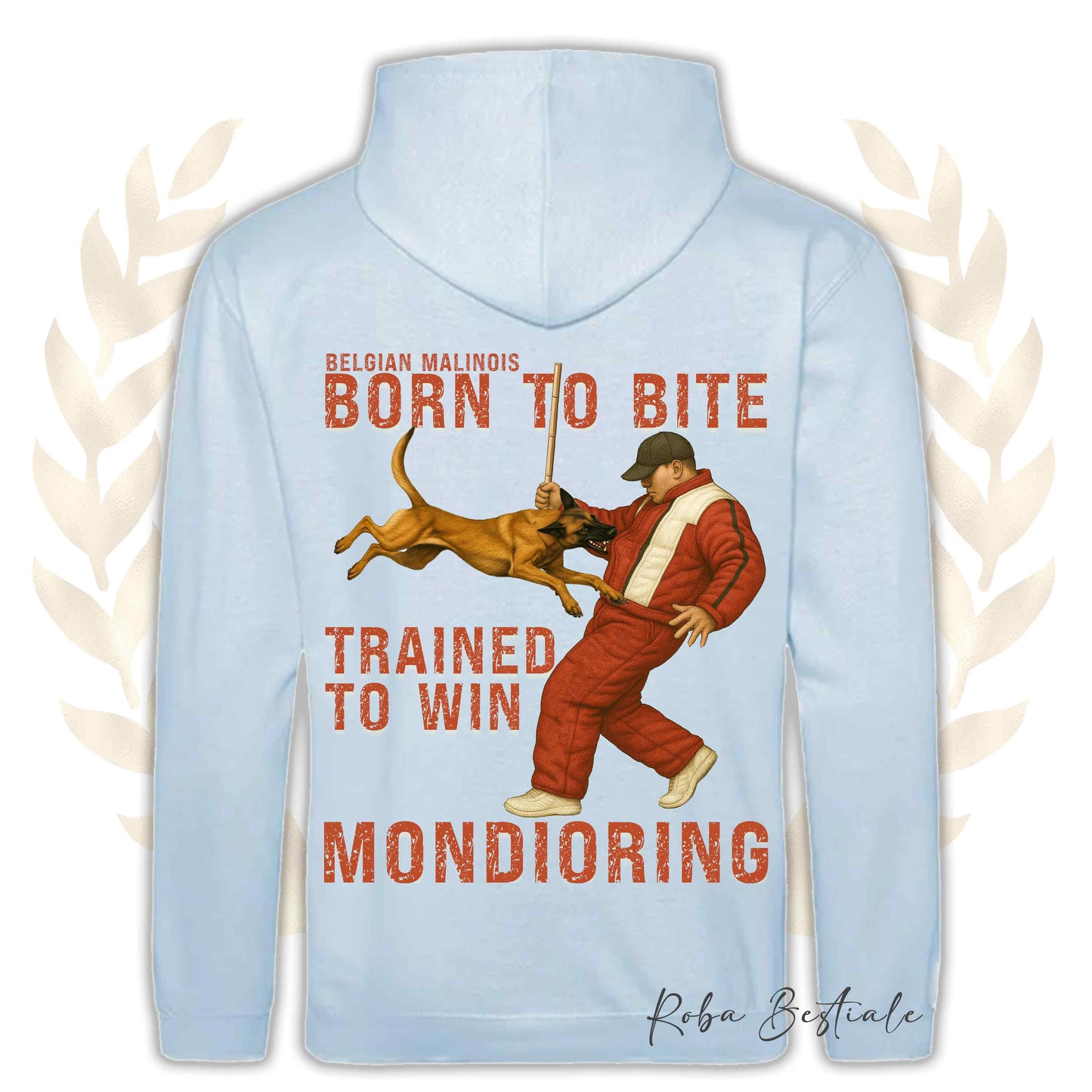 Felpa MONDIO ATTACK - PASTORE BELGA MALINOIS - Cappuccio e Tasconi, Unisex, in tanti colori - dalla XS alla 5XL