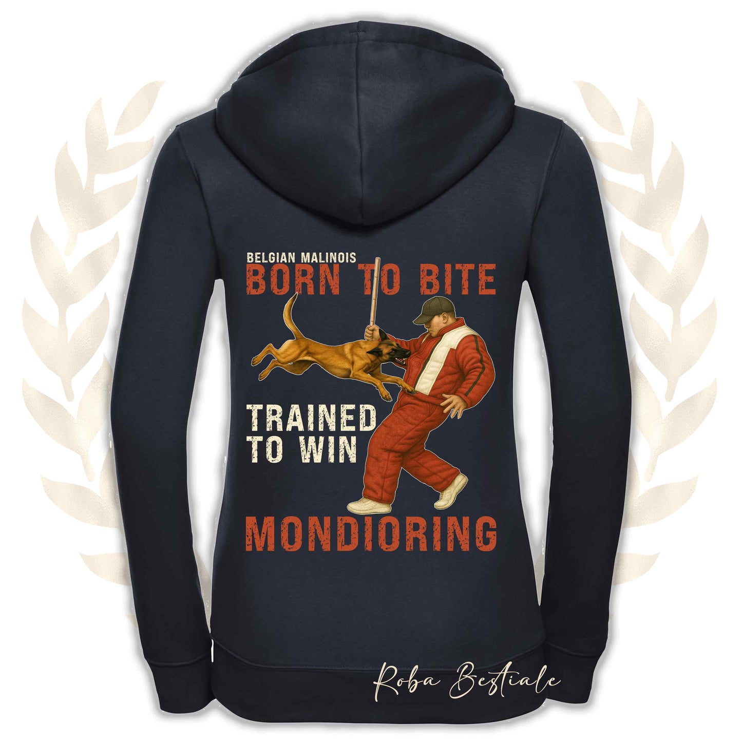 Felpa MONDIO ATTACK - PASTORE BELGA MALINOIS - Cappuccio e Zip, Uomo o Donna, in tanti colori - dalla XS alla 5XL