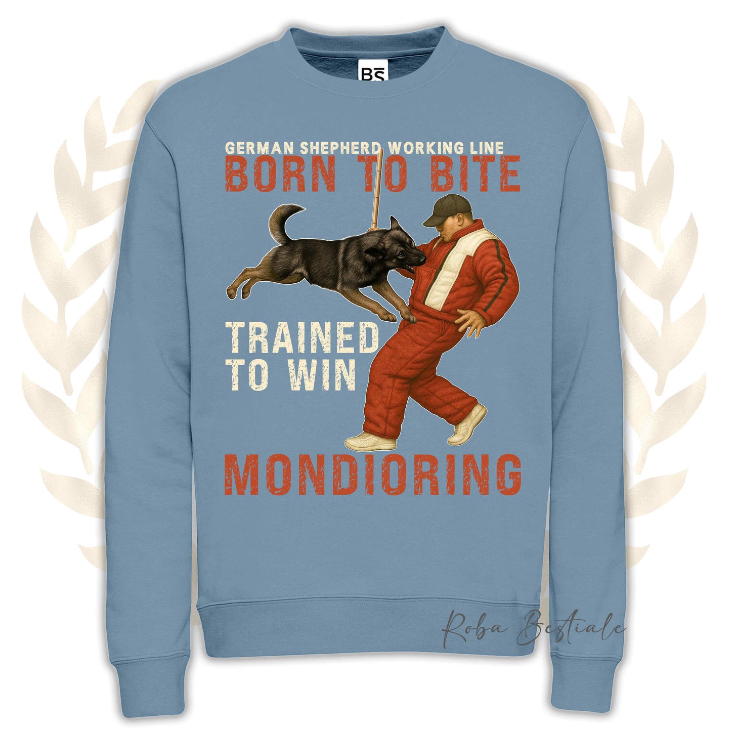 Felpa MONDIO ATTACK - PASTORE TEDESCO da Lavoro "Grigione" - Girocollo, Unisex, in tanti colori! - dalla XS alla 3XL