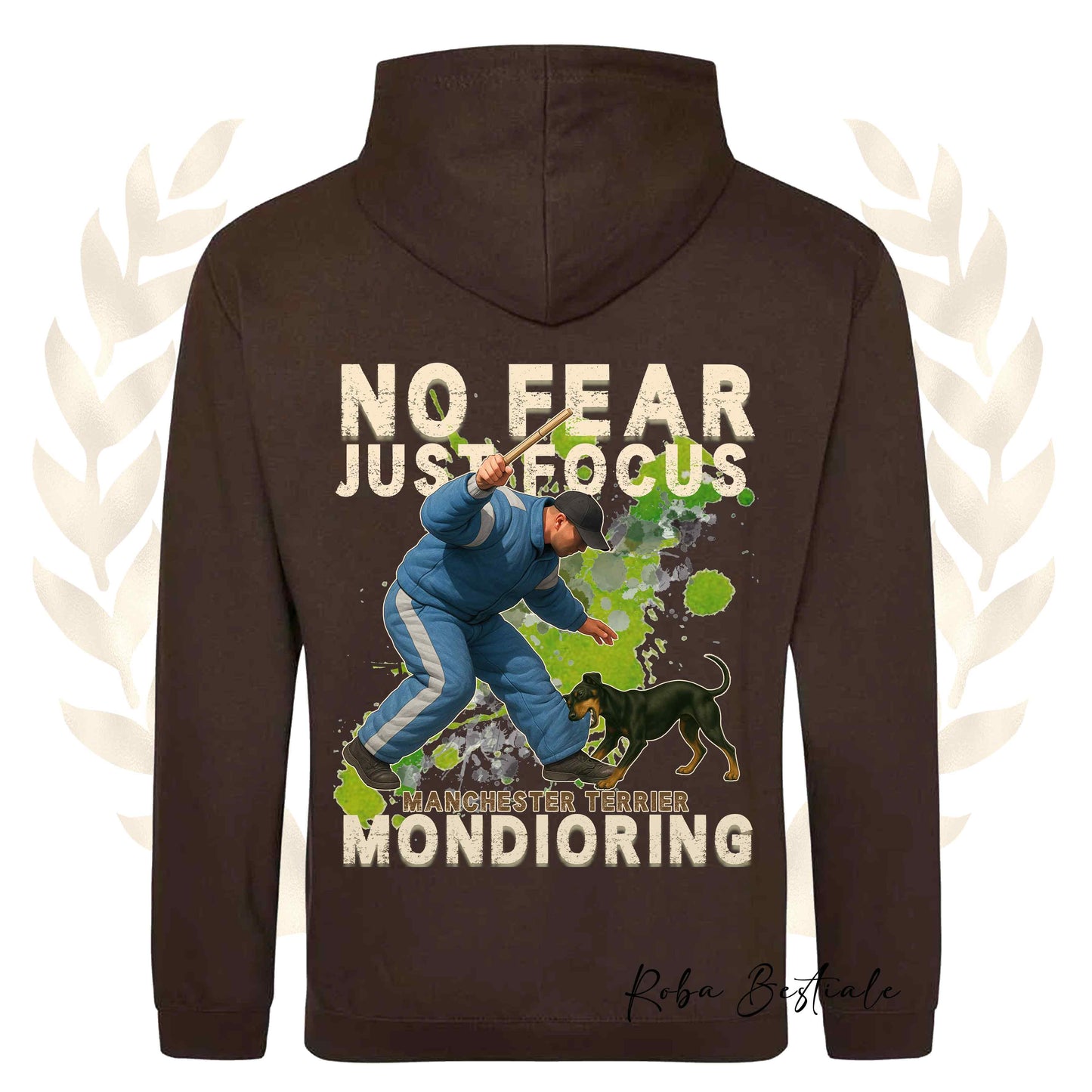 Felpa MONDIO ATTACK2 - MANCHESTER TERRIER - Cappuccio e Tasconi, Unisex, in tanti colori - dalla XS alla 5XL