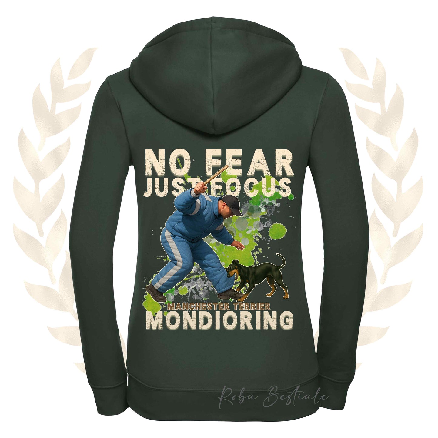 Felpa MONDIO ATTACK2 - MANCHESTER TERRIER - Cappuccio e Zip, Uomo o Donna, in tanti colori - dalla XS alla 5XL