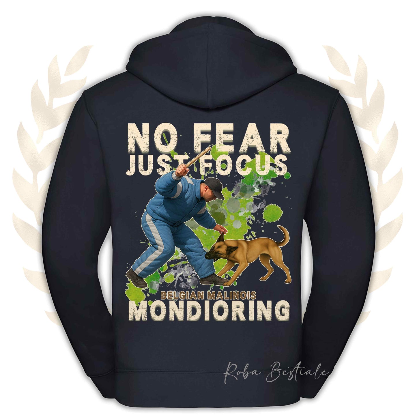 Felpa MONDIO ATTACK2 - PASTORE BELGA MALINOIS - Cappuccio e Zip, Uomo o Donna, in tanti colori - dalla XS alla 5XL