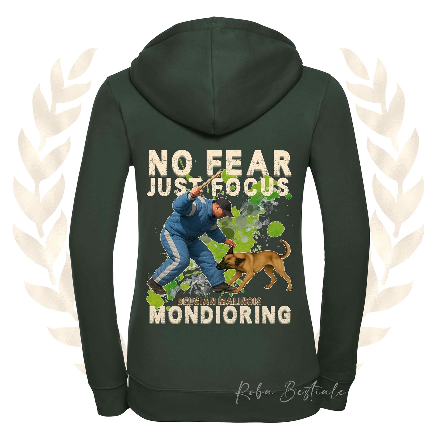 Felpa MONDIO ATTACK2 - PASTORE BELGA MALINOIS - Cappuccio e Zip, Uomo o Donna, in tanti colori - dalla XS alla 5XL