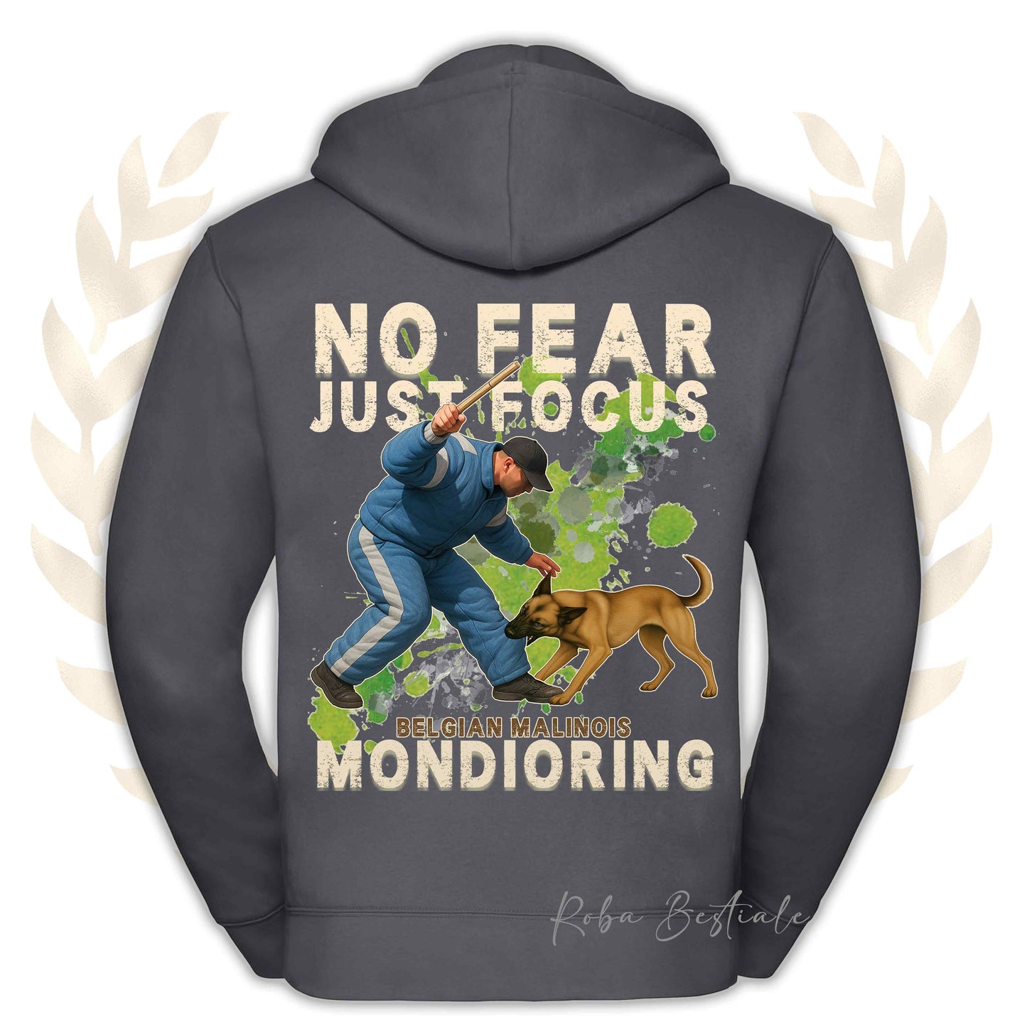 Felpa MONDIO ATTACK2 - PASTORE BELGA MALINOIS - Cappuccio e Zip, Uomo o Donna, in tanti colori - dalla XS alla 5XL