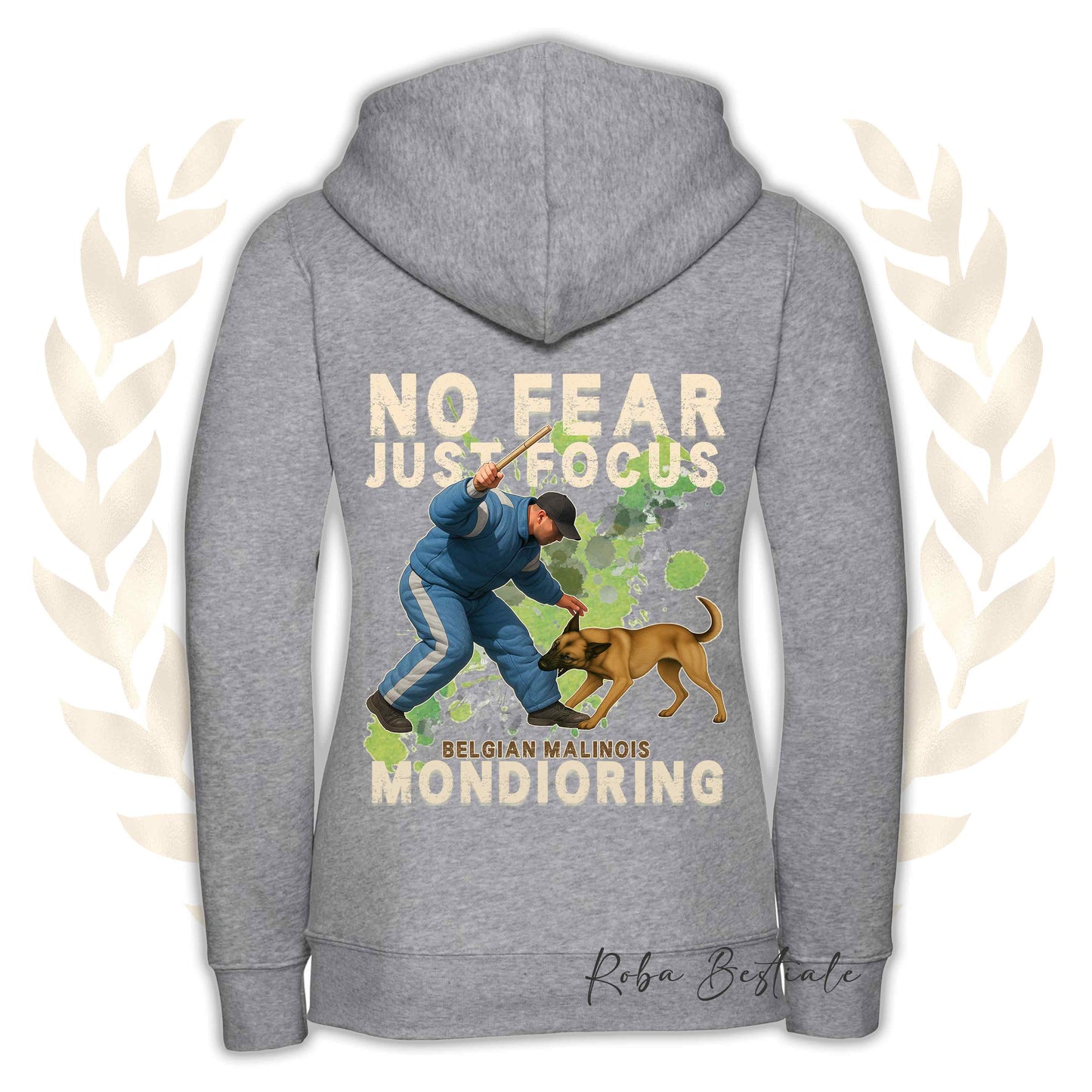 Felpa MONDIO ATTACK2 - PASTORE BELGA MALINOIS - Cappuccio e Zip, Uomo o Donna, in tanti colori - dalla XS alla 5XL