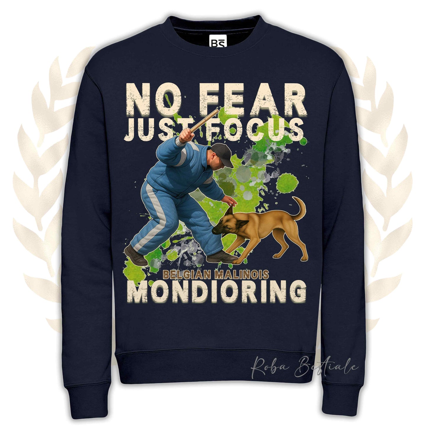 Felpa MONDIO ATTACK2 - PASTORE BELGA MALINOIS - Girocollo, Unisex, in tanti colori! - dalla XS alla 3XL