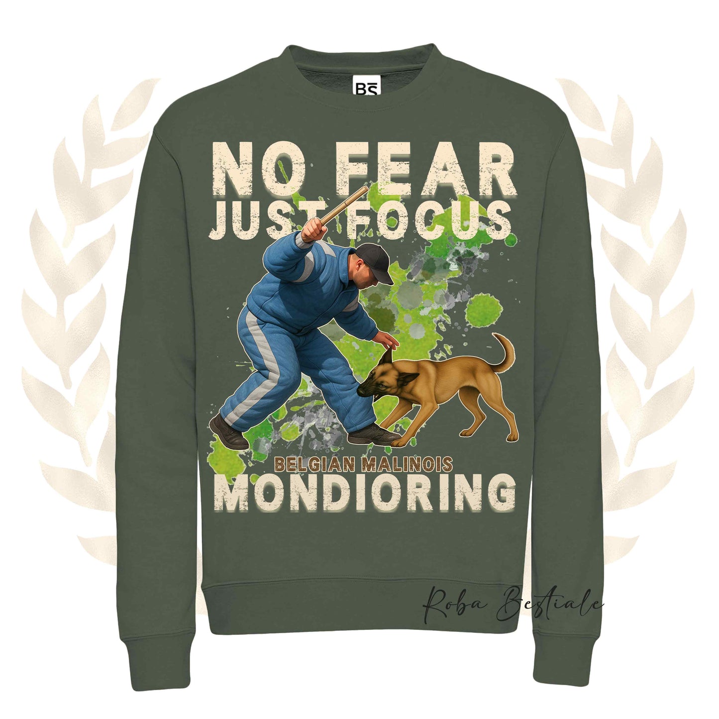 Felpa MONDIO ATTACK2 - PASTORE BELGA MALINOIS - Girocollo, Unisex, in tanti colori! - dalla XS alla 3XL
