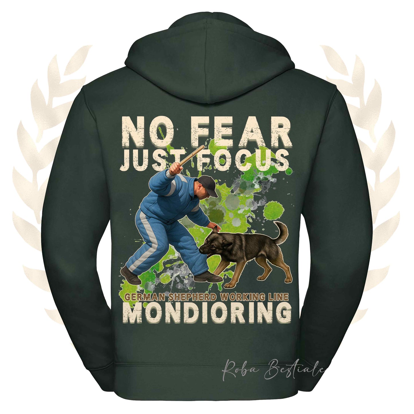 Felpa MONDIO ATTACK2 - PASTORE TEDESCO Da Lavoro "Grigione" - Cappuccio e Zip, Uomo o Donna, in tanti colori - dalla XS alla 5XL