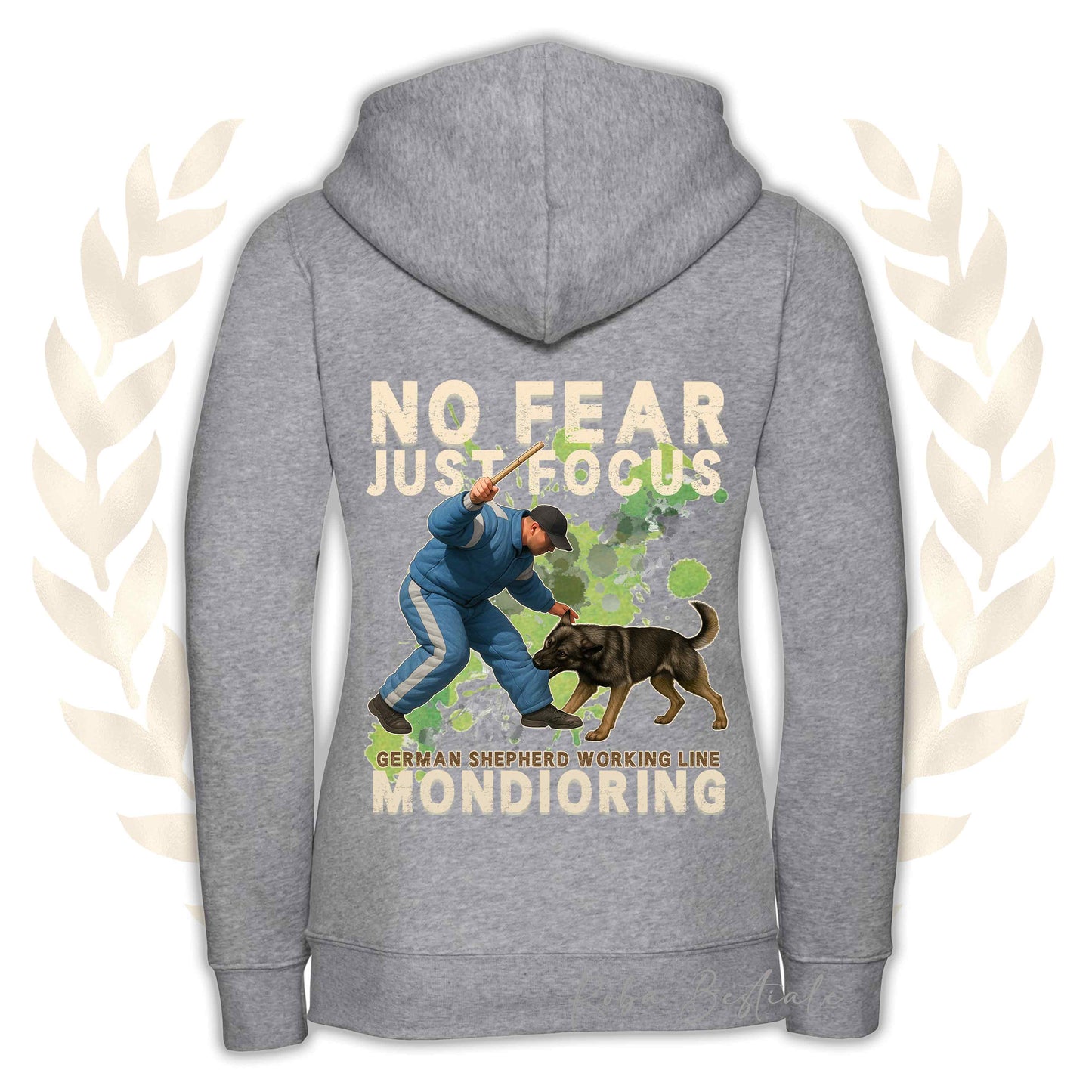 Felpa MONDIO ATTACK2 - PASTORE TEDESCO Da Lavoro "Grigione" - Cappuccio e Zip, Uomo o Donna, in tanti colori - dalla XS alla 5XL