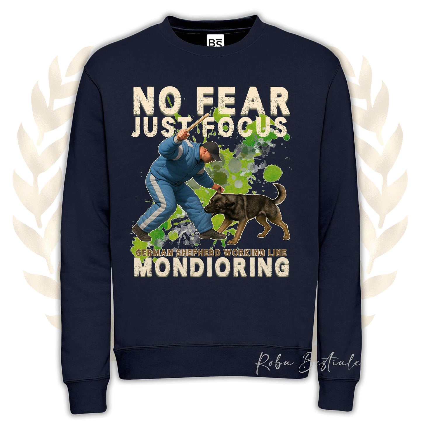 Felpa MONDIO ATTACK2 - PASTORE TEDESCO da Lavoro "Grigione" - Girocollo, Unisex, in tanti colori! - dalla XS alla 3XL