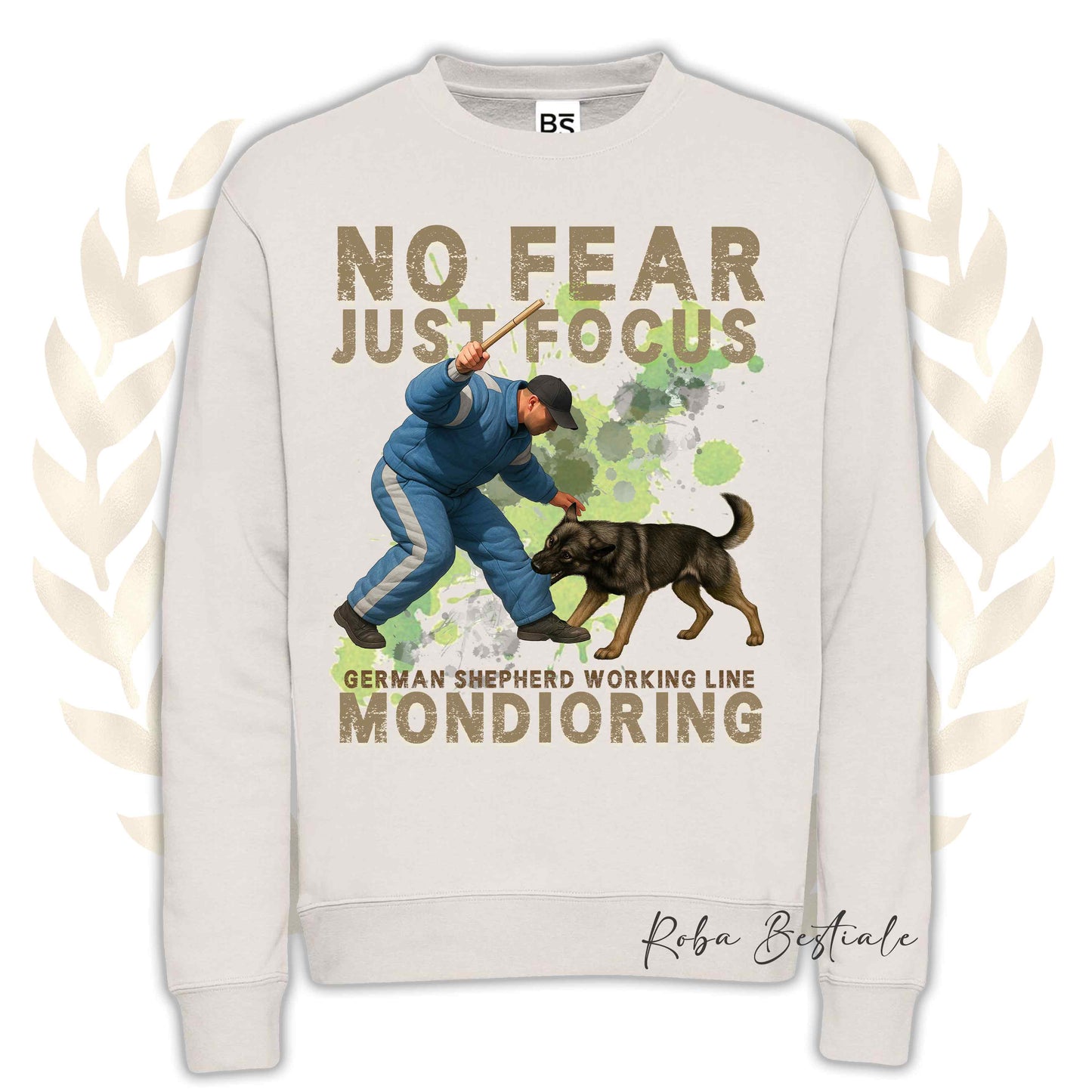 Felpa MONDIO ATTACK2 - PASTORE TEDESCO da Lavoro "Grigione" - Girocollo, Unisex, in tanti colori! - dalla XS alla 3XL