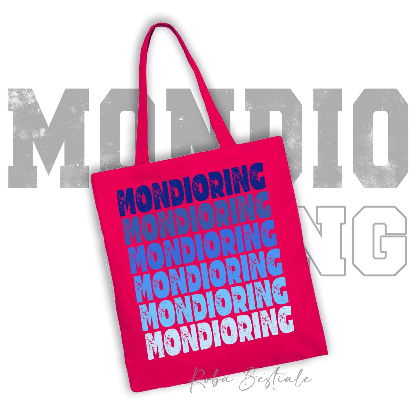 Shopper MONDIORING - SCRITTE - MAGENTA, Stampa disponibile in diversi colori! 100% Cotone