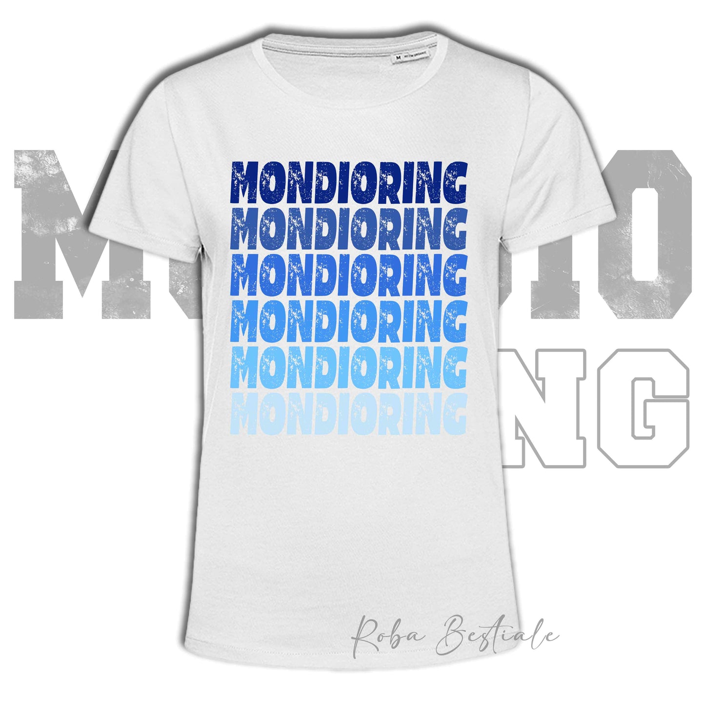 T-Shirt MONDIORING - SCRITTE - BIANCA, Stampe in tanti colori! Uomo o Donna - Dalla XS alla 5XL