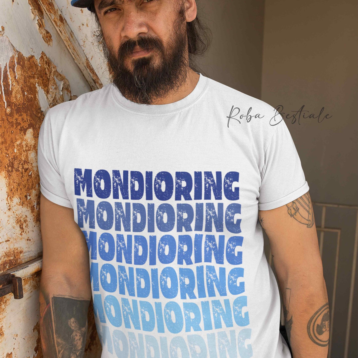 T-Shirt MONDIORING - SCRITTE - BIANCA, Stampe in tanti colori! Uomo o Donna - Dalla XS alla 5XL