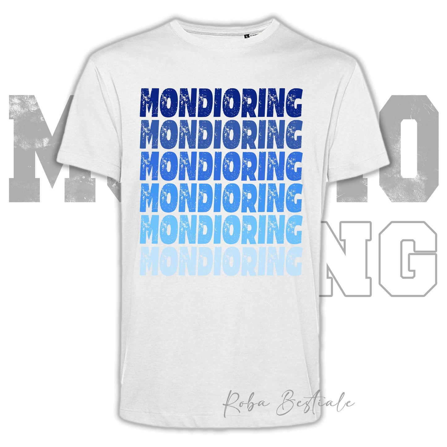 T-Shirt MONDIORING - SCRITTE - BIANCA, Stampe in tanti colori! Uomo o Donna - Dalla XS alla 5XL