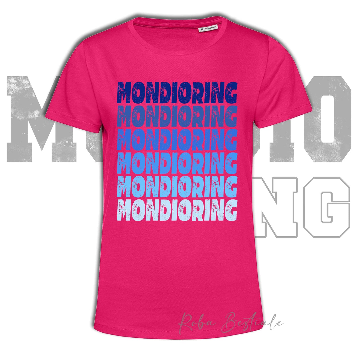 T-Shirt MONDIORING - SCRITTE - MAGENTA, Stampe in tanti colori! Uomo o Donna - Dalla XS alla 5XL