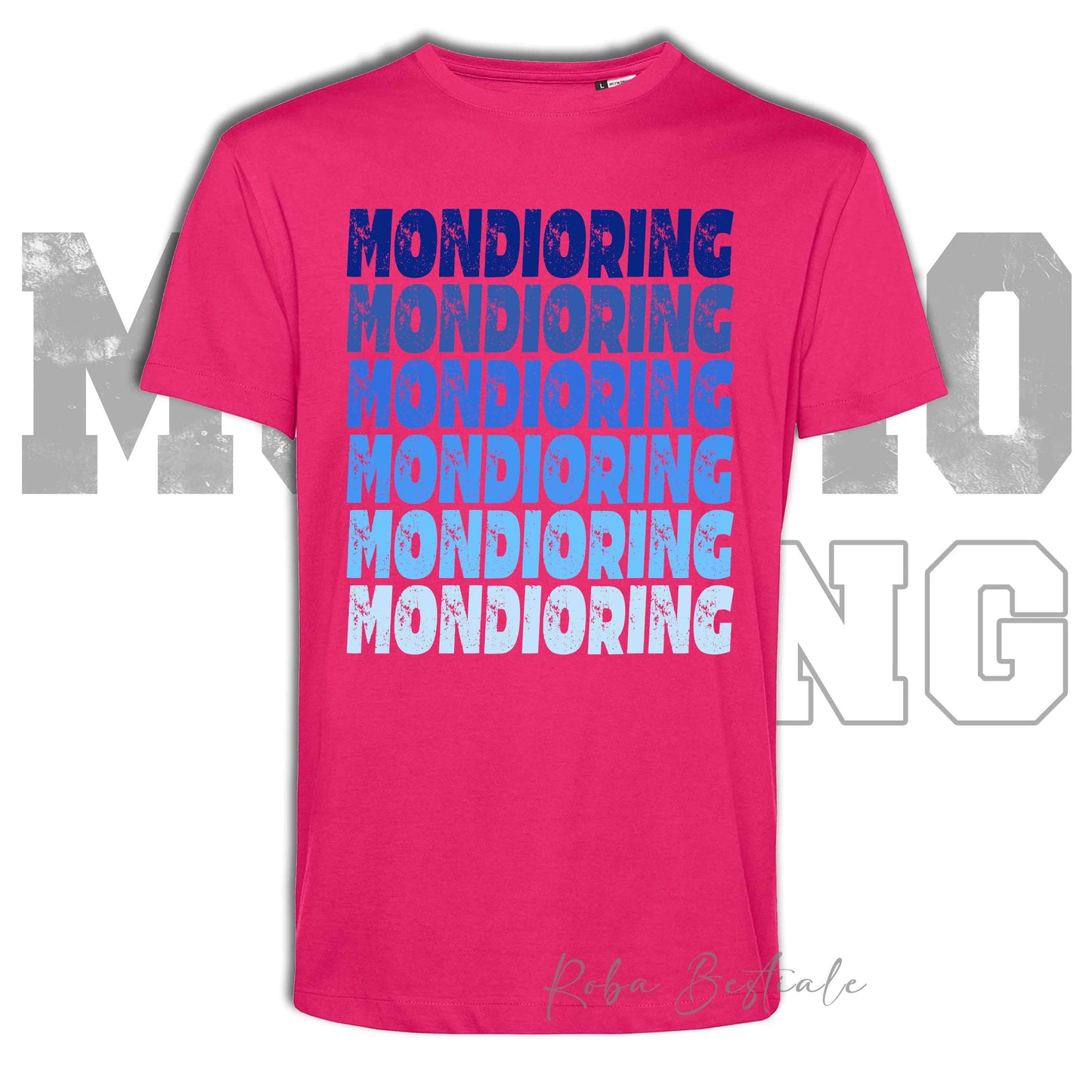 T-Shirt MONDIORING - SCRITTE - MAGENTA, Stampe in tanti colori! Uomo o Donna - Dalla XS alla 5XL