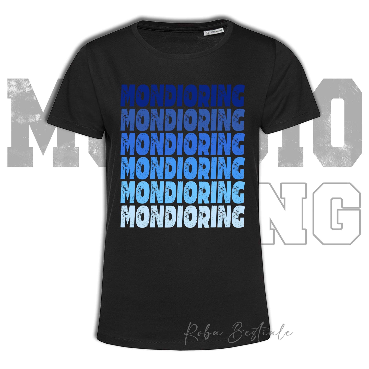 T-Shirt MONDIORING - SCRITTE - NERA, Stampe in tanti colori! Uomo o Donna - Dalla XS alla 5XL