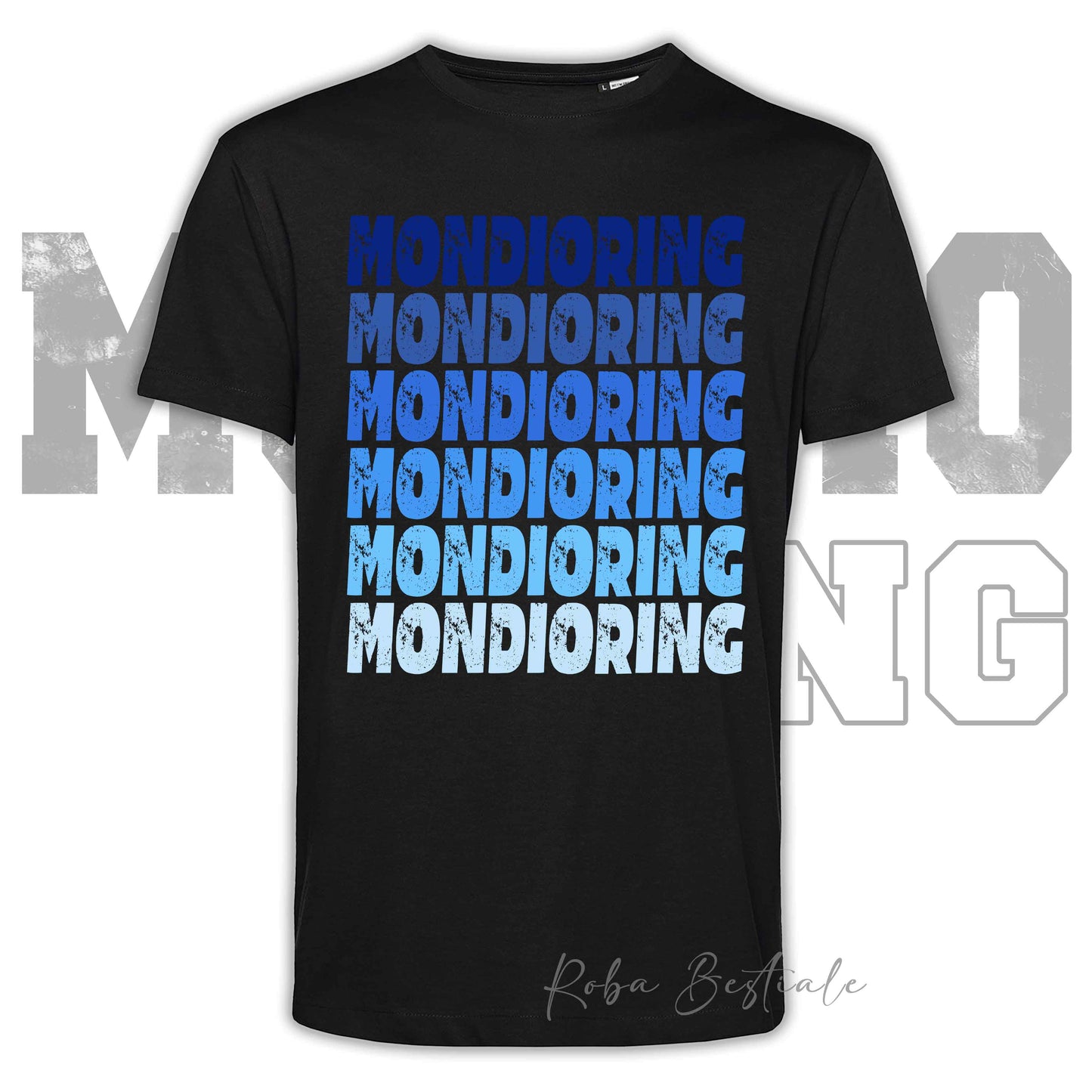 T-Shirt MONDIORING - SCRITTE - NERA, Stampe in tanti colori! Uomo o Donna - Dalla XS alla 5XL