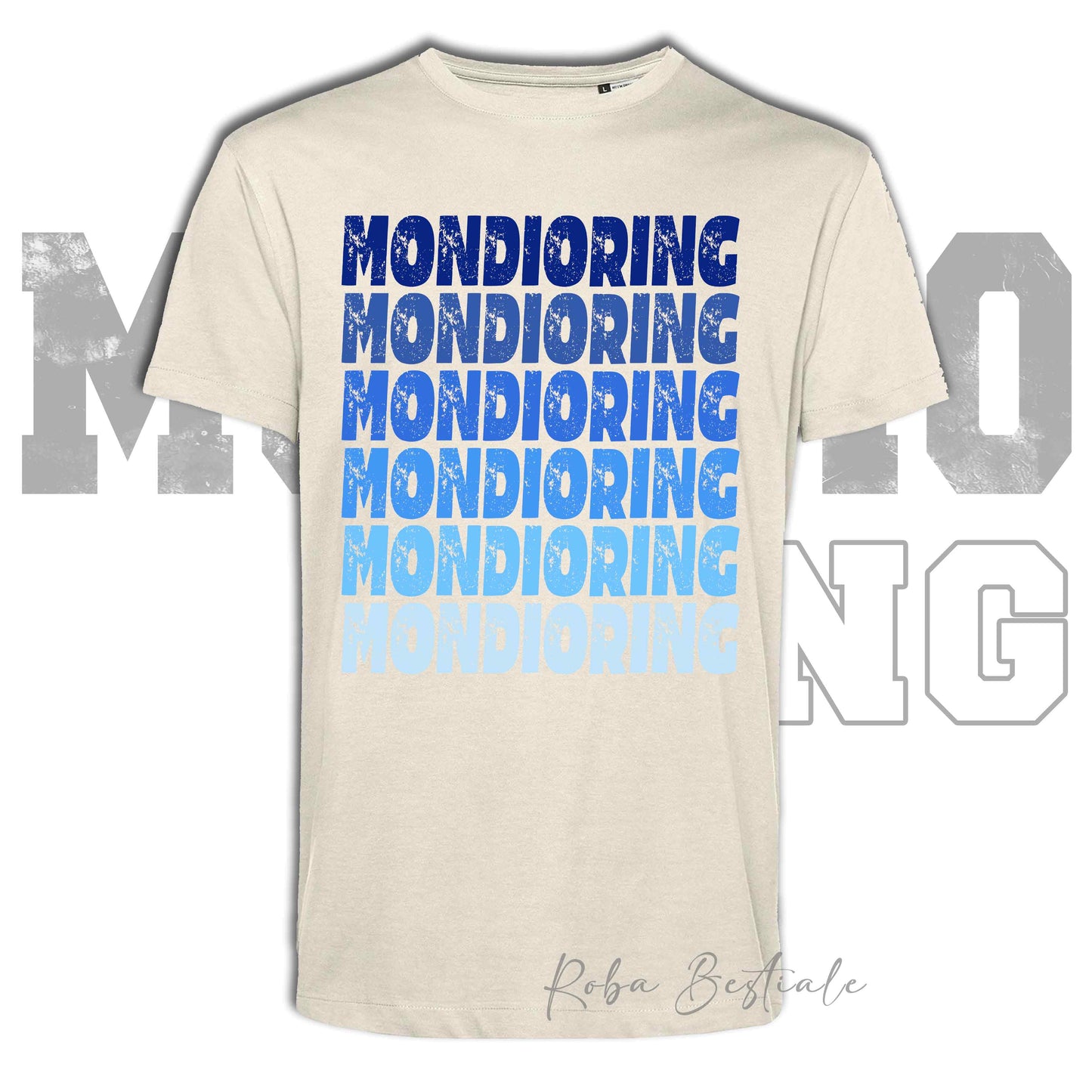 T-Shirt MONDIORING - SCRITTE - OFF WHITE, Stampe in tanti colori! Uomo o Donna - Dalla XS alla 5XL