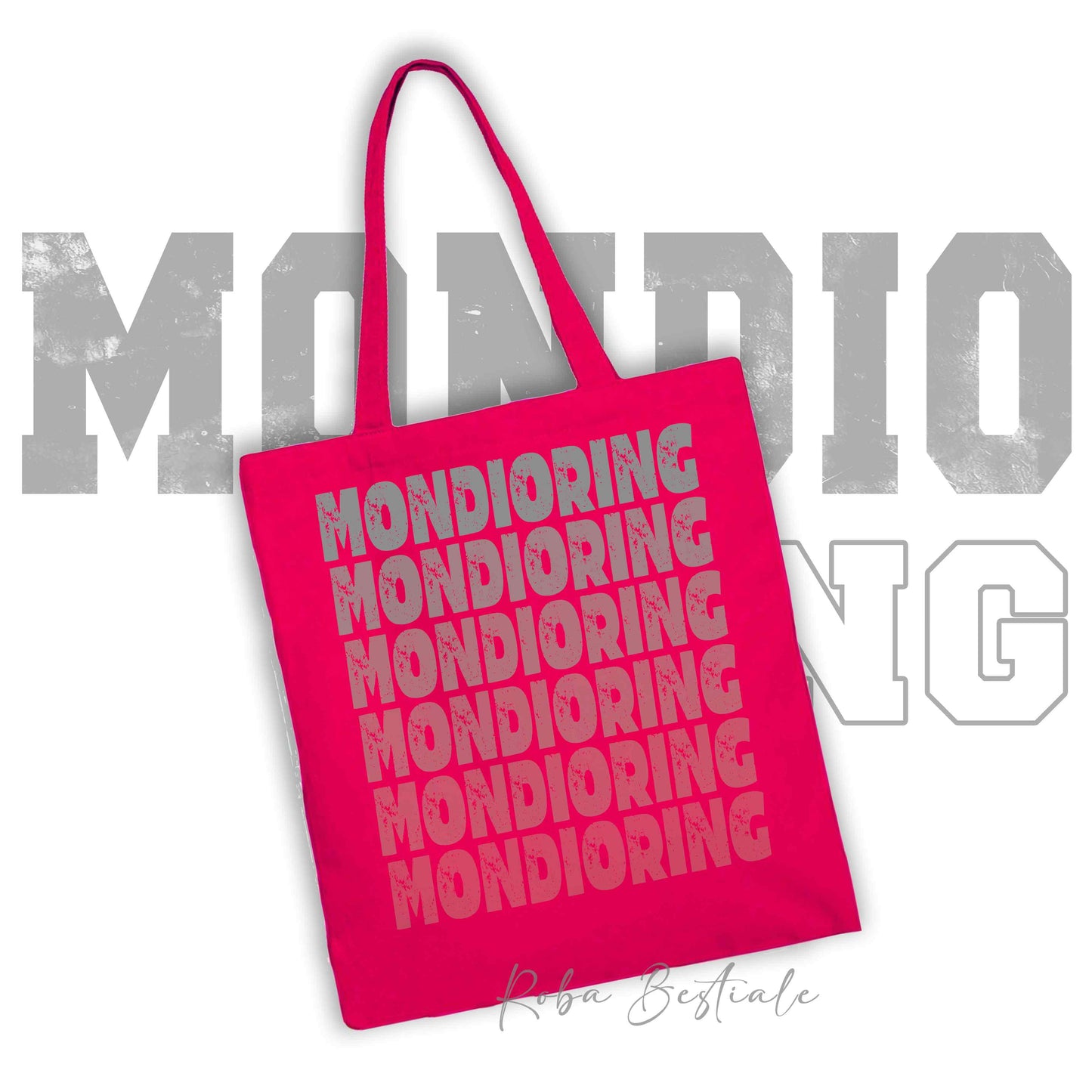 Shopper MONDIORING - SCRITTE - MAGENTA, Stampa disponibile in diversi colori! 100% Cotone