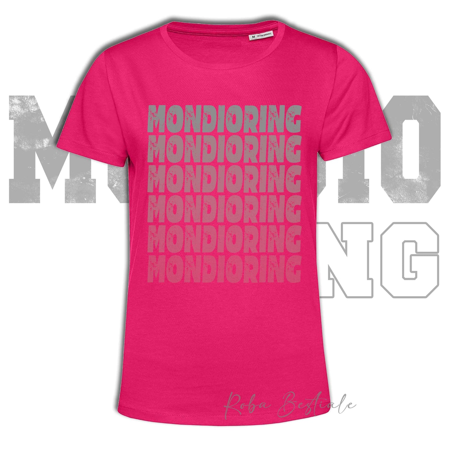 T-Shirt MONDIORING - SCRITTE - MAGENTA, Stampe in tanti colori! Uomo o Donna - Dalla XS alla 5XL