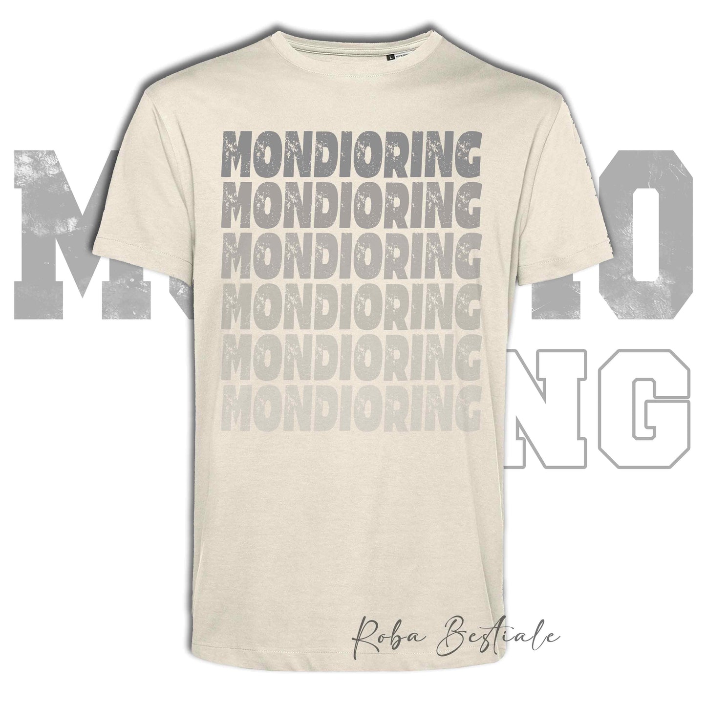 T-Shirt MONDIORING - SCRITTE - OFF WHITE, Stampe in tanti colori! Uomo o Donna - Dalla XS alla 5XL