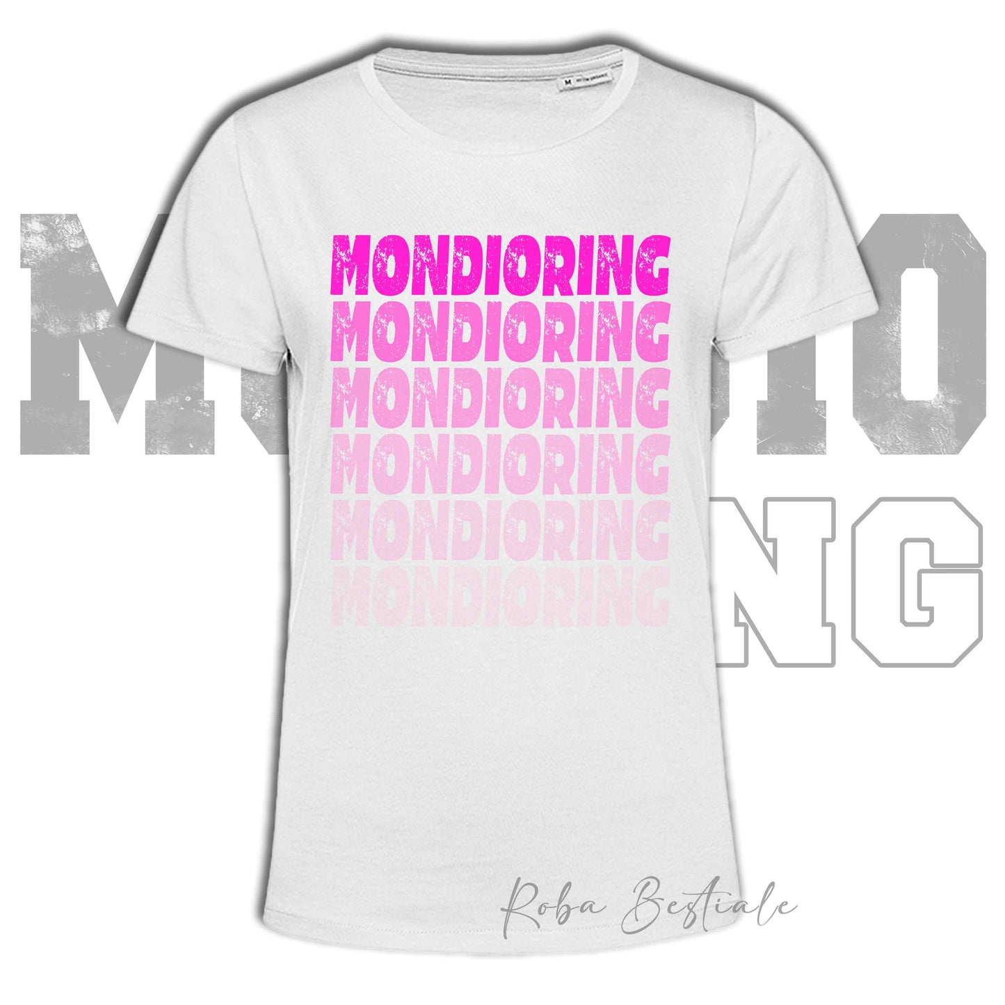 T-Shirt MONDIORING - SCRITTE - BIANCA, Stampe in tanti colori! Uomo o Donna - Dalla XS alla 5XL