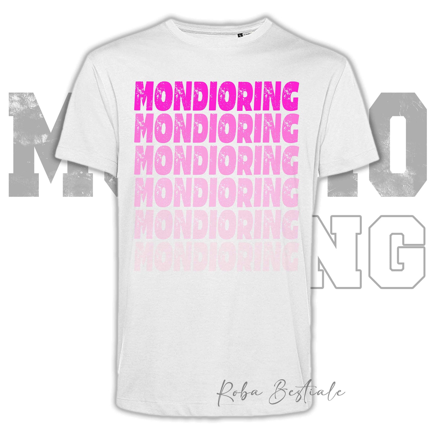 T-Shirt MONDIORING - SCRITTE - BIANCA, Stampe in tanti colori! Uomo o Donna - Dalla XS alla 5XL