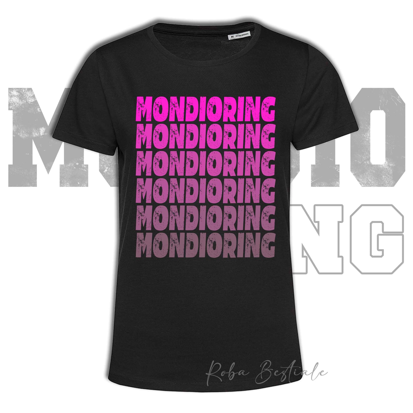 T-Shirt MONDIORING - SCRITTE - NERA, Stampe in tanti colori! Uomo o Donna - Dalla XS alla 5XL