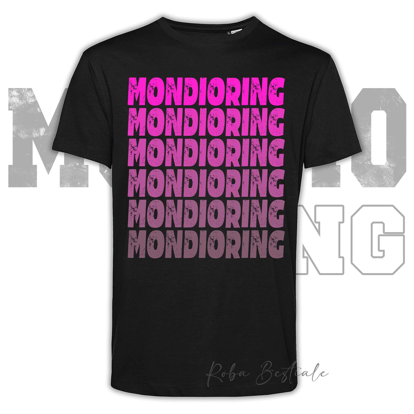 T-Shirt MONDIORING - SCRITTE - NERA, Stampe in tanti colori! Uomo o Donna - Dalla XS alla 5XL