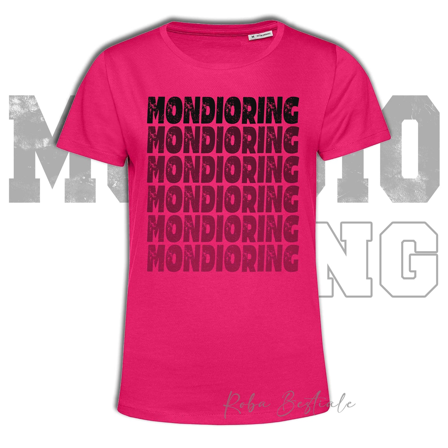 T-Shirt MONDIORING - SCRITTE - MAGENTA, Stampe in tanti colori! Uomo o Donna - Dalla XS alla 5XL