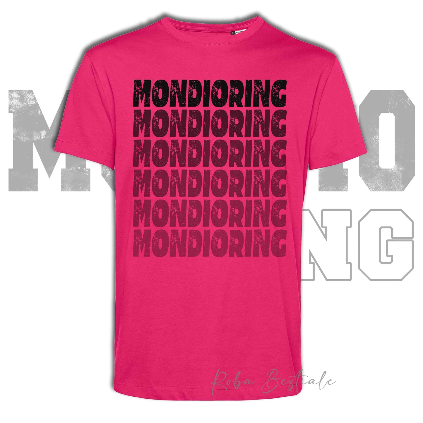 T-Shirt MONDIORING - SCRITTE - MAGENTA, Stampe in tanti colori! Uomo o Donna - Dalla XS alla 5XL
