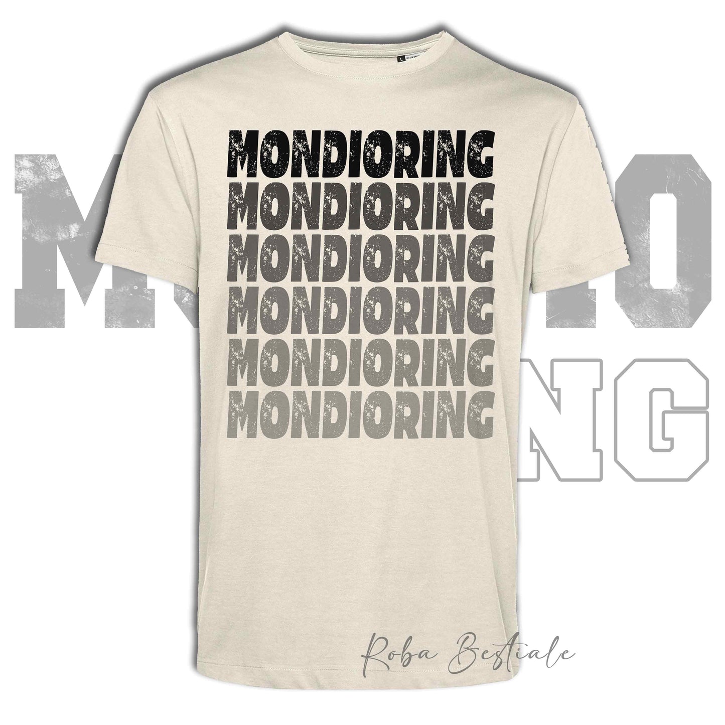 T-Shirt MONDIORING - SCRITTE - OFF WHITE, Stampe in tanti colori! Uomo o Donna - Dalla XS alla 5XL