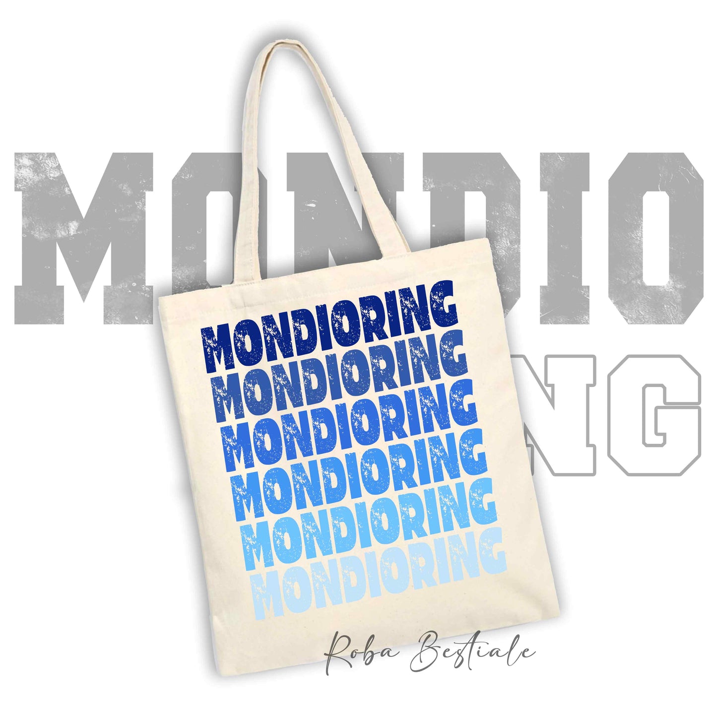 Shopper MONDIORING - SCRITTE - BIANCA, Stampa disponibile in diversi colori! 100% Cotone