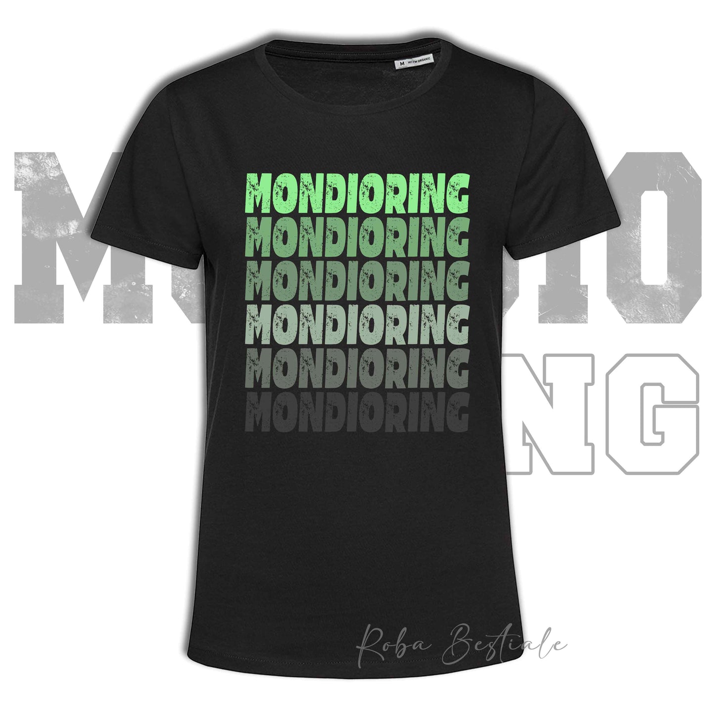 T-Shirt MONDIORING - SCRITTE - NERA, Stampe in tanti colori! Uomo o Donna - Dalla XS alla 5XL