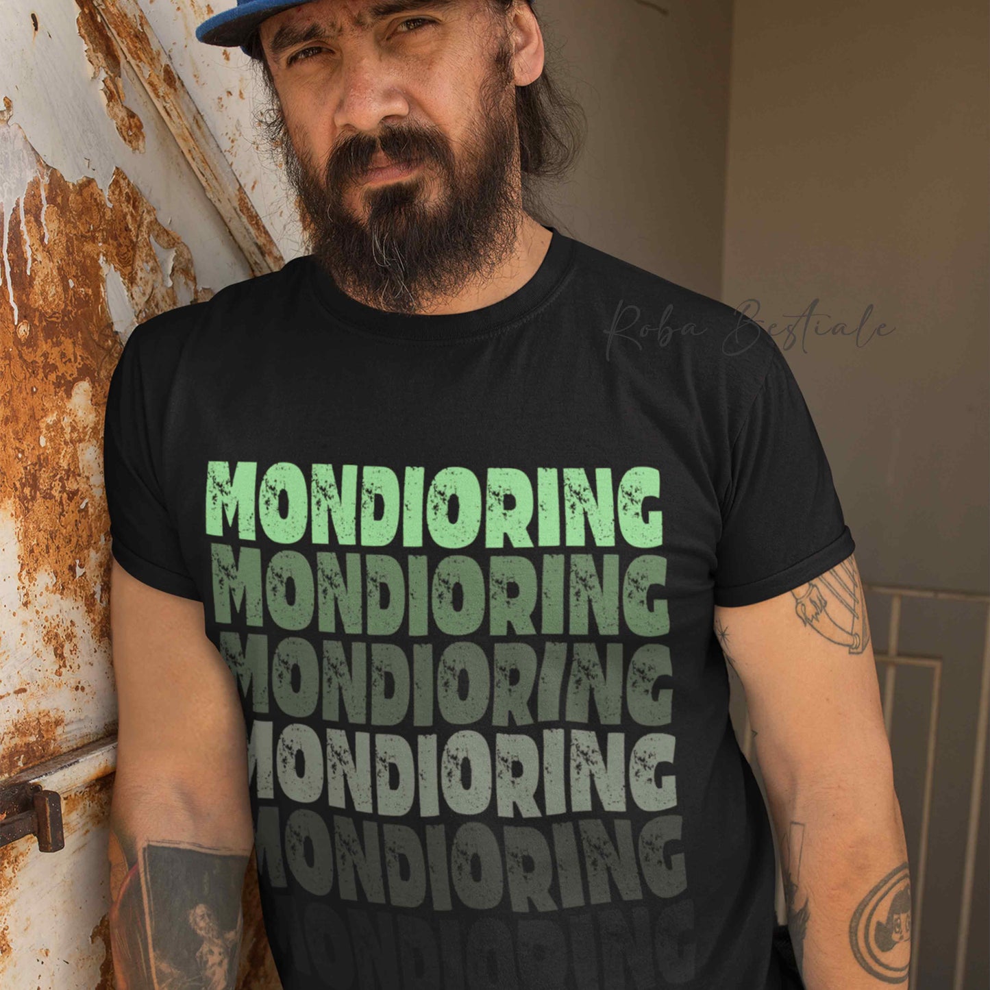 T-Shirt MONDIORING - SCRITTE - NERA, Stampe in tanti colori! Uomo o Donna - Dalla XS alla 5XL