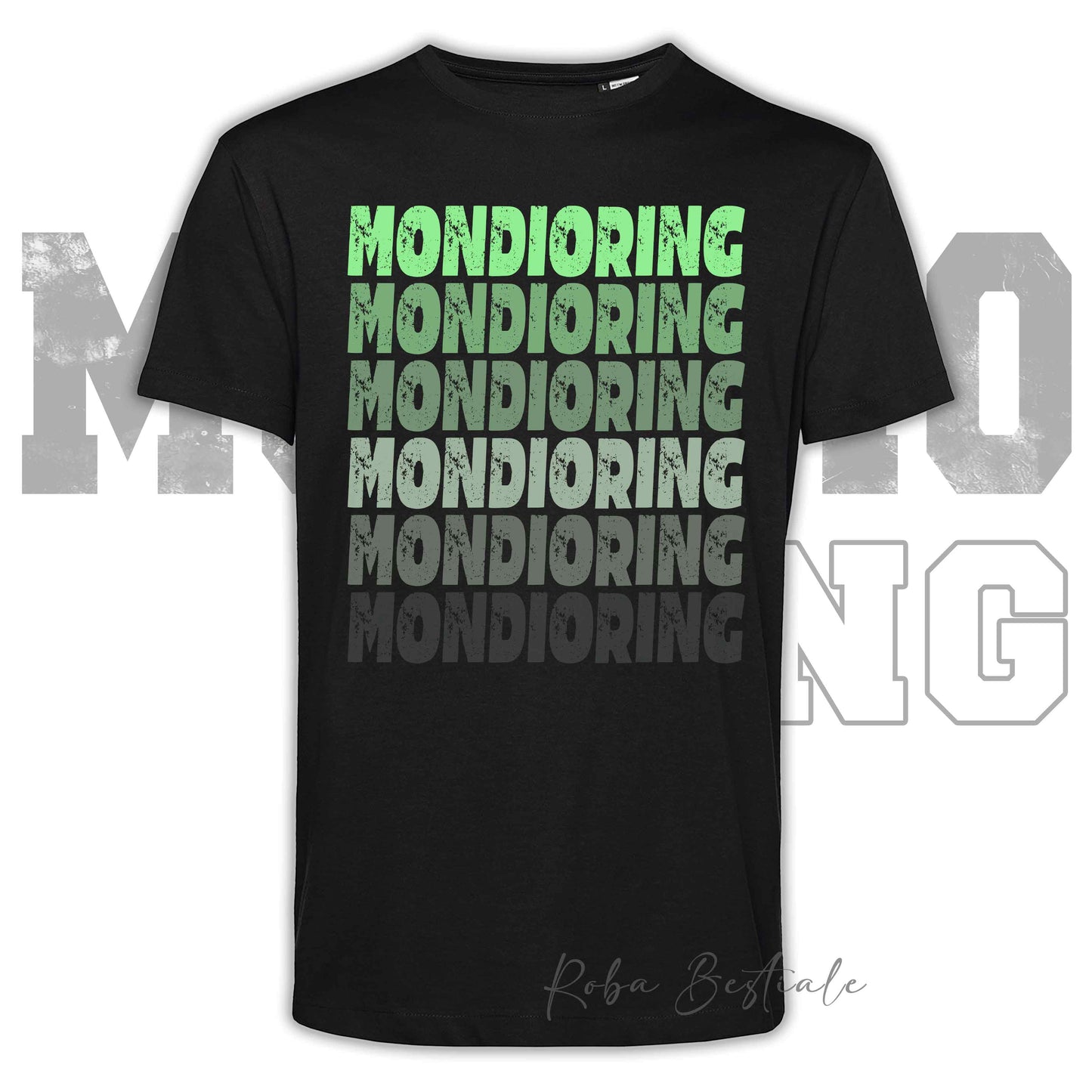 T-Shirt MONDIORING - SCRITTE - NERA, Stampe in tanti colori! Uomo o Donna - Dalla XS alla 5XL